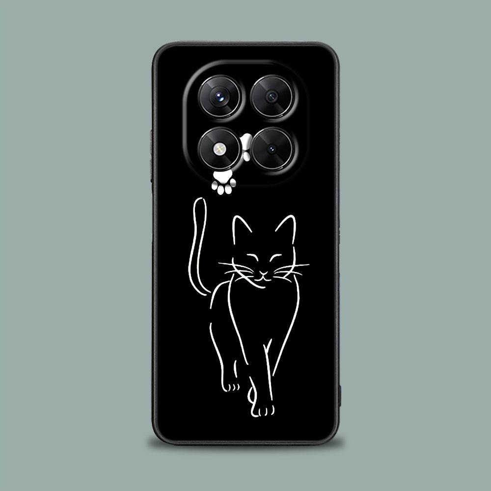 Black Cats Cute cat Hello Phone Case for Xiaomi Redmi 14C 12C 10C 13C 4G Redmi Note 14 13 12 11 10 Pro Plus 5G 12S 9S Soft Cover