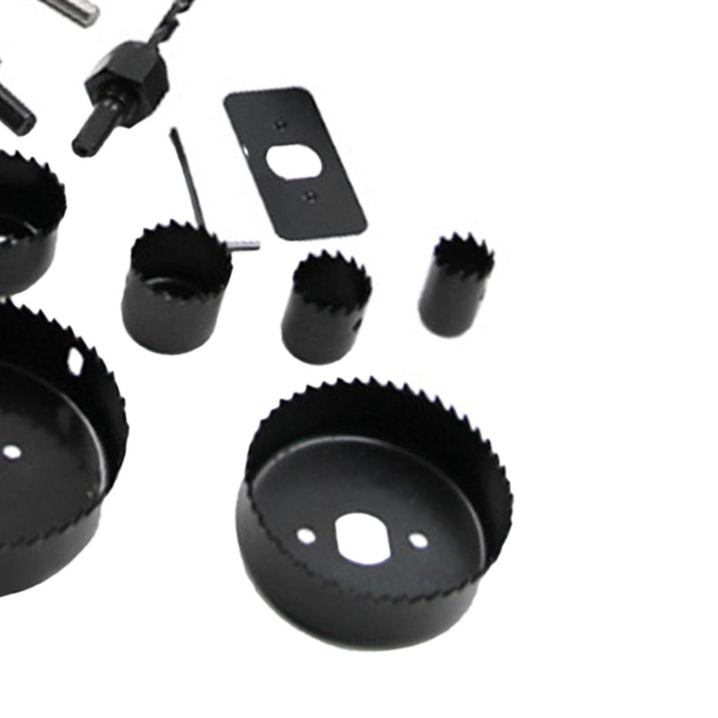 18Pcs Hole Saw Kit Bit Set Carbon Steel Power Tool Accessories with Box for Wood Metal Plastic