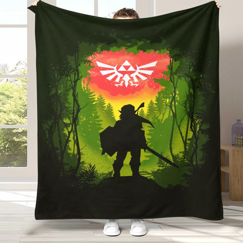 

Ретро Z-Zelda Мультяшный Линк Игры Фланелевое Одеяло, Ультра Мягкий Теплый Плюшевый Плед для Дома Спальни Кровати Дивана Походного Пикника Ребенка 75x90cm