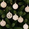 12pcs Flocking Christmas Hanging Ball Hand-Painted Xmas Tree Ornaments  Christmas Party