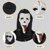 Halloween Horror Ghost Face Mask with Red Tongue, Black Skin, Tongue-Sticking-Out Mask, Party Decoration, Funny Performance Headgear