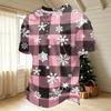 Men's Quick Dry Short Sleeve Round Neck T-Shirt with Christmas Print