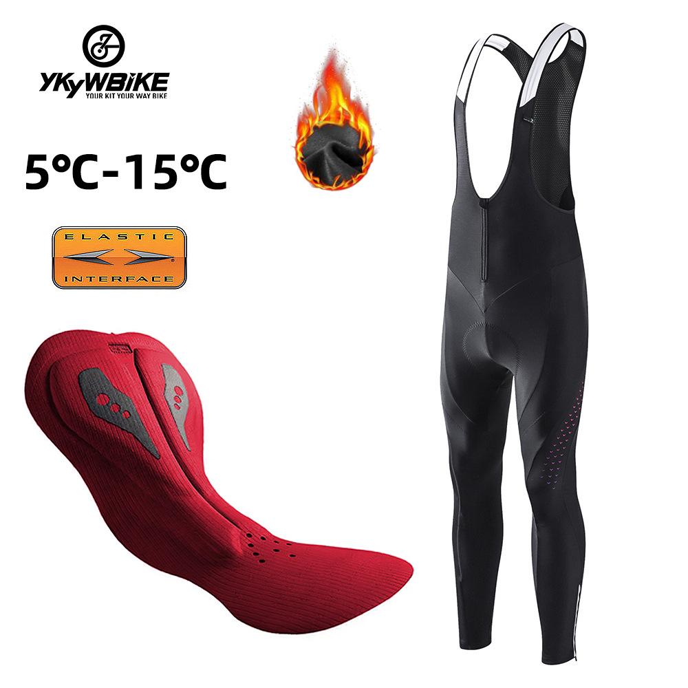 

YKYWBIKE 2023 Spring Men s Fleece-Lined Windproof Cycling Pants XL чорний
