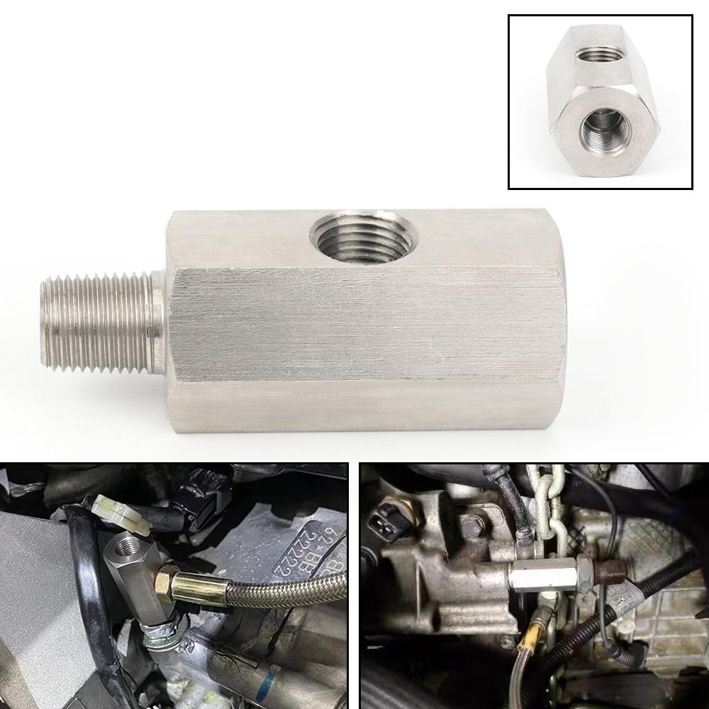 Side Holes Oil Pressure Sensor Connector 1/8 NPT Female To 1/4NPT 1/8NPT 1/8BSPT M10 M12 M14*1.5 Feed Line Gauge Tee Adapter