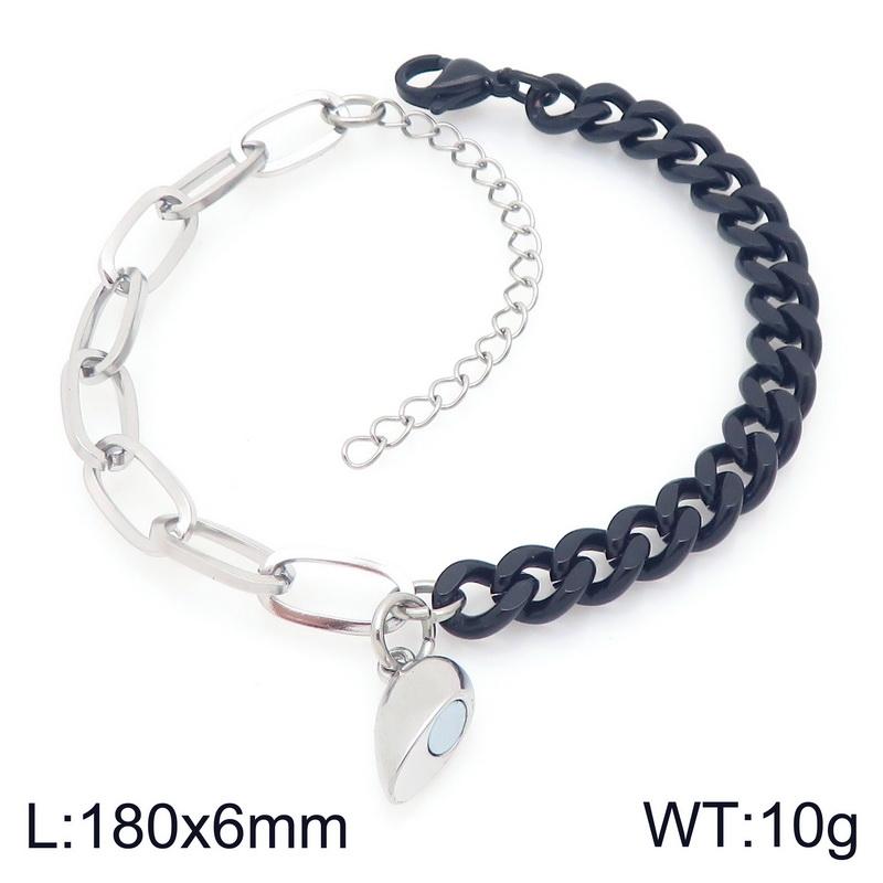 Magnetic Couple Bracelets Gold Color Lock and Key Design Stainless Steel Matching Bracelets for Boyfriend Girlfriend Valentin