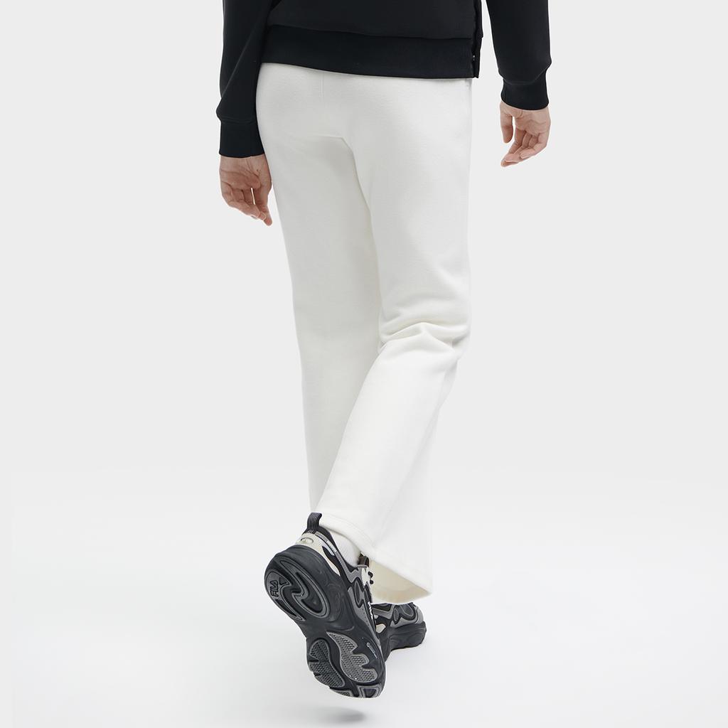 Fila Solid Color Straight Fit Knitted Sports Pants Women Bottoms Brushed-White F11W348608F-IV