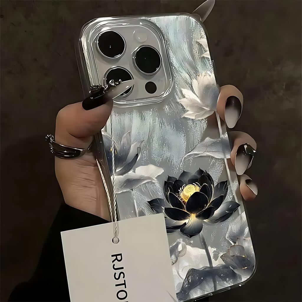 Black Golden Lotus Flower Phone Case for Xiaomi Redmi 15 15C 14C 13 13C 12 A3 A2 A1 10 10C 9 9C 8 K60 K40 Plus Ultra 4G 5G Cover