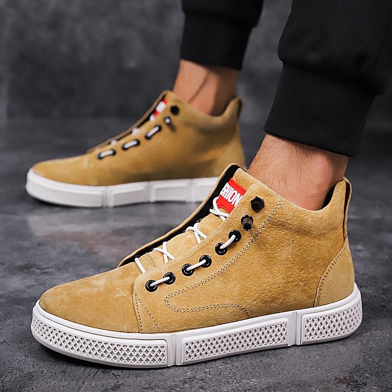 Fashion Red High Top Sneakers Men High Quality Suede Leather Casual Sneakers Hip Hop Streetwear Shoes Men Luxury Designer Shoes