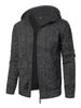 Men's Casual Jacquard Knit Hoodie Cardigan
