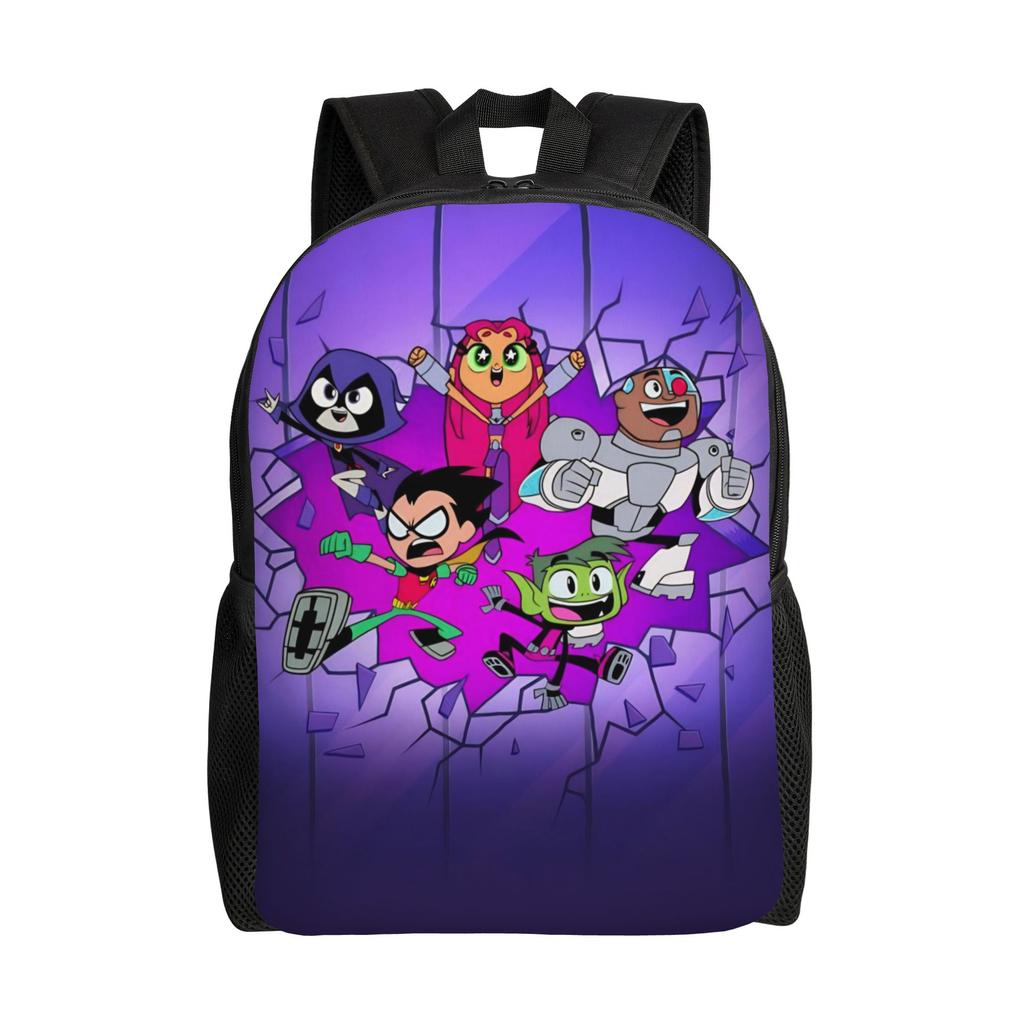 Teen Titans Go Team Fashion Backpack Sports Student Work Daypack for Men Women Laptop Computer Canvas Bags