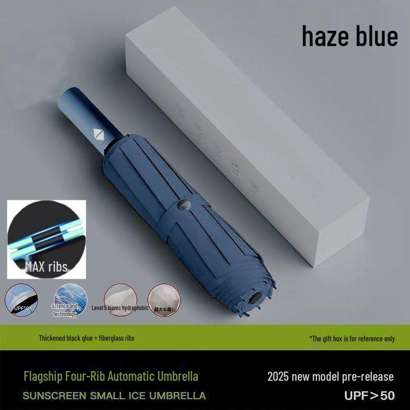 420-Bone Windproof Dual-Use Reinforced Folding Umbrella - Sunshade & Rain Protection for Men