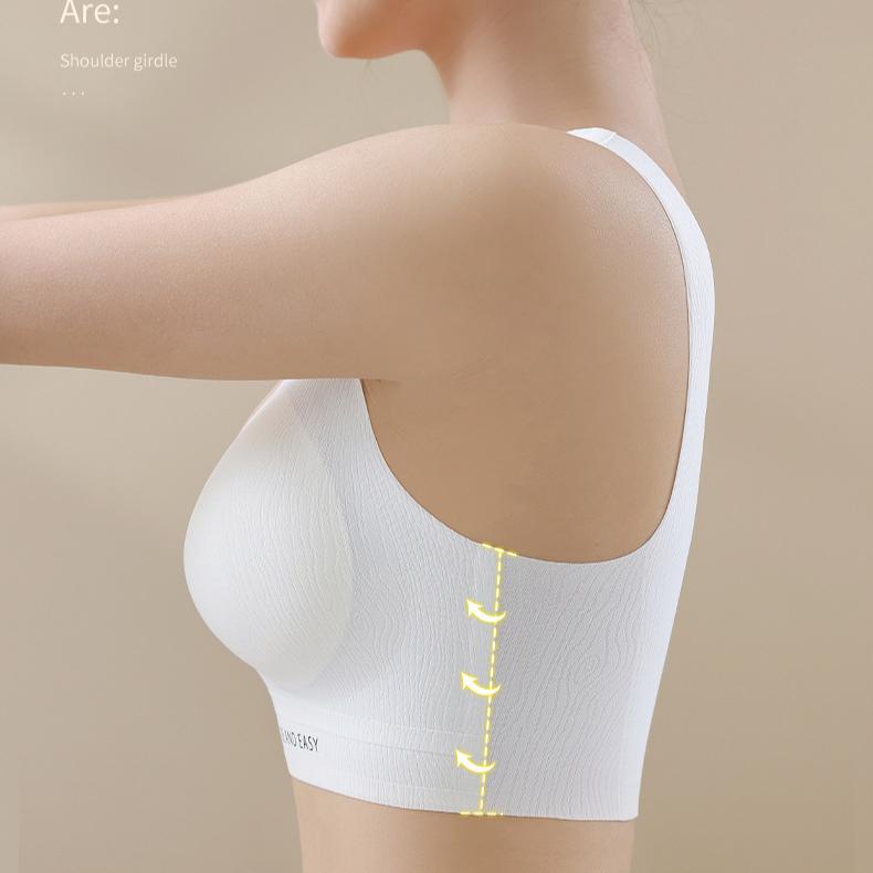 Seamless Gathering Bra Women's Underwear Women's Comfort Sports Beautiful Back No Steel Ring Collection Accessory Vest One-piece Bra
