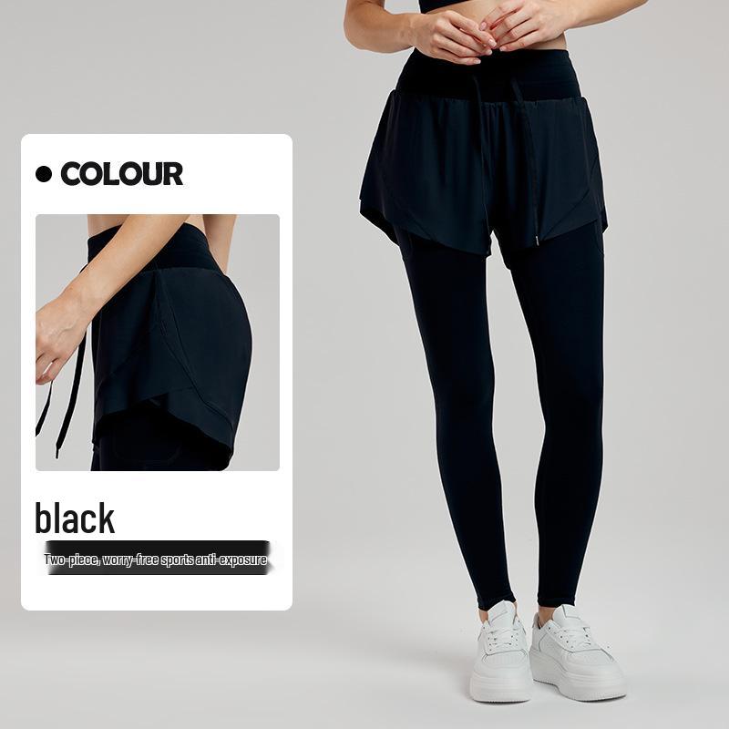 

High-Waist Hip-Lifting Yoga Leggings for Women - Anti-Embarrassment, Autumn/Winter Fitness Outerwear Medium