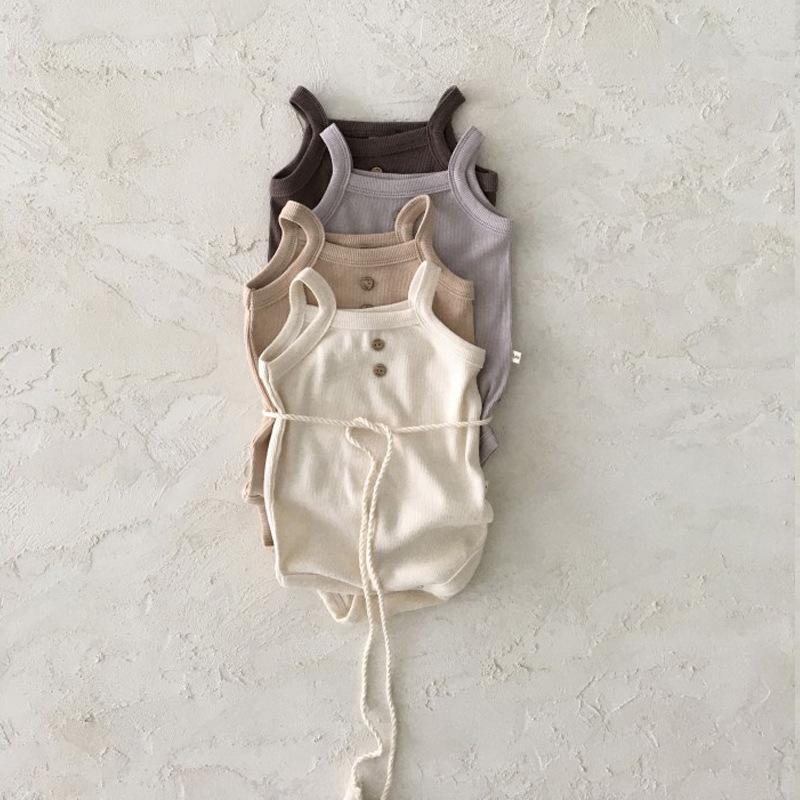 Korean Baby Soft Cotton Sling Jumpsuit - Summer Vest