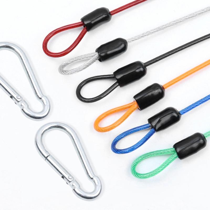 4Pieces Stainless Steel Locking Cables with Double Hook Design Wire Rope for Outdoor Furniture Bikes Motorcycles Garden