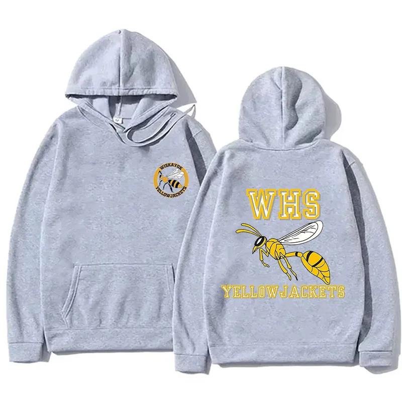 Zimní žlutá cestovní mikina s kapucí Módní potisk Sportovní oblečení Ležérní streetové oblečení Vzor Hip Hop Teplá mikina