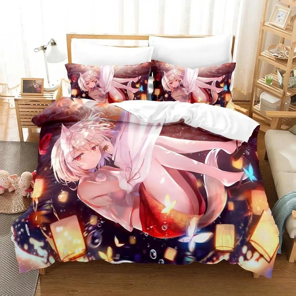 Kawaii Inubashiri Momiji Touhou Bedding Set Single Twin Full Queen King Size Bed Set Adult Kid Bedroom Duvet Cover Set