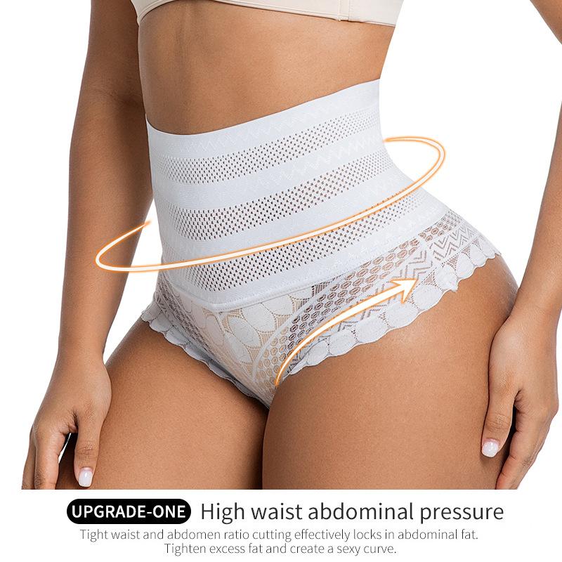 Women's New Summer Net Gauze Breathable Without Trace Girdle Waist Lift Hip Abdominal Beauty Body Shaping Briefs