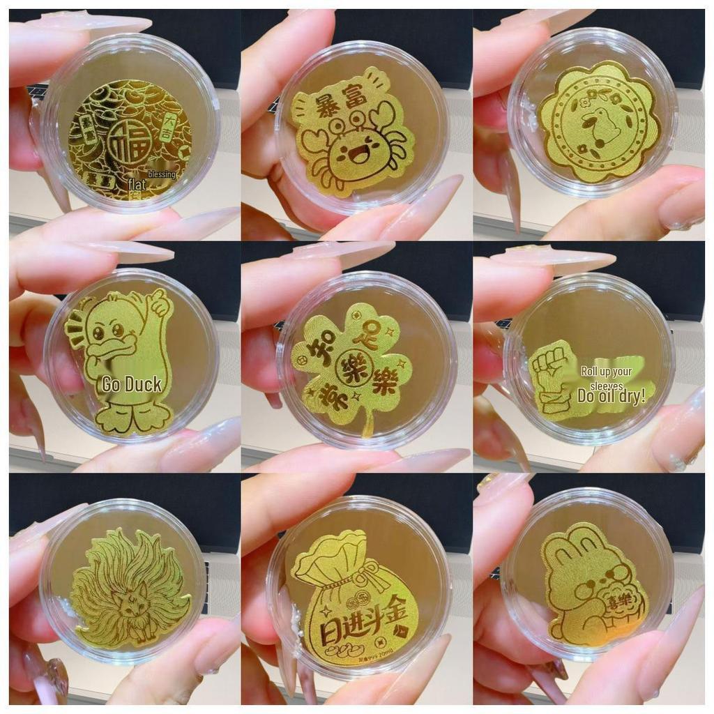 New Foot Gold 999 Mobile Sticker: 2mg Gold for Wealth, Happiness, Peace & Joy
