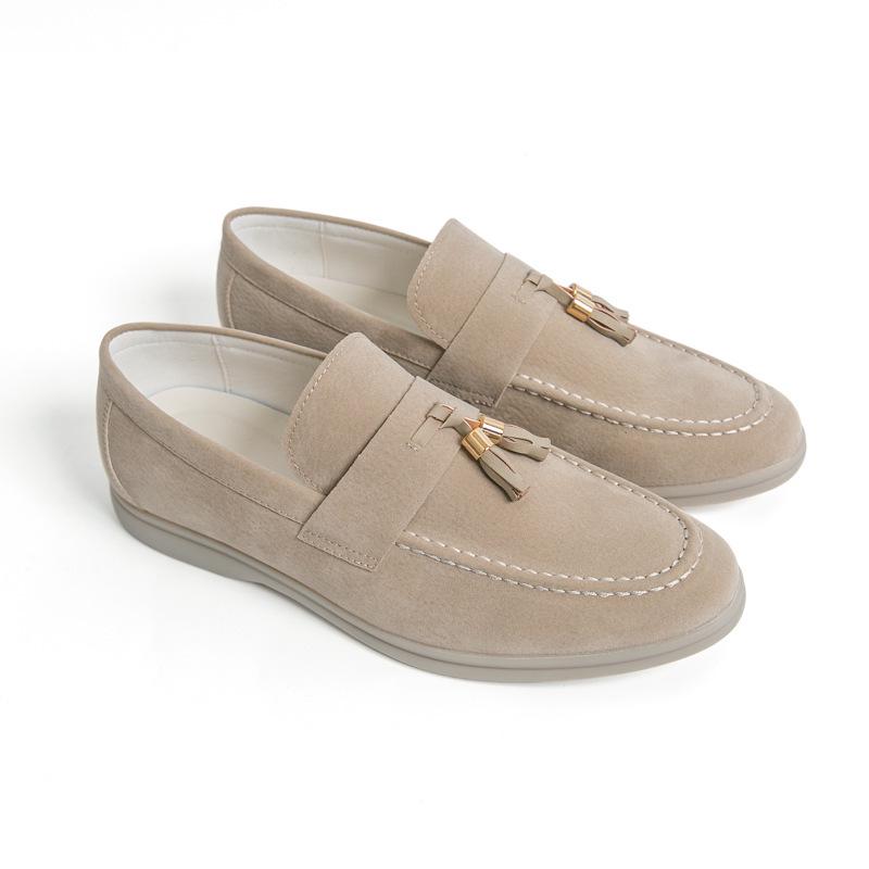 Men's Large Suede Tassel Driving Loafers 