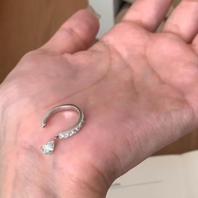

Цирконий Капля воды Металлическое открывающееся кольцо Женское легкое роскошное ретро элегантное модное темпераментное трендовое универсальное кольцо