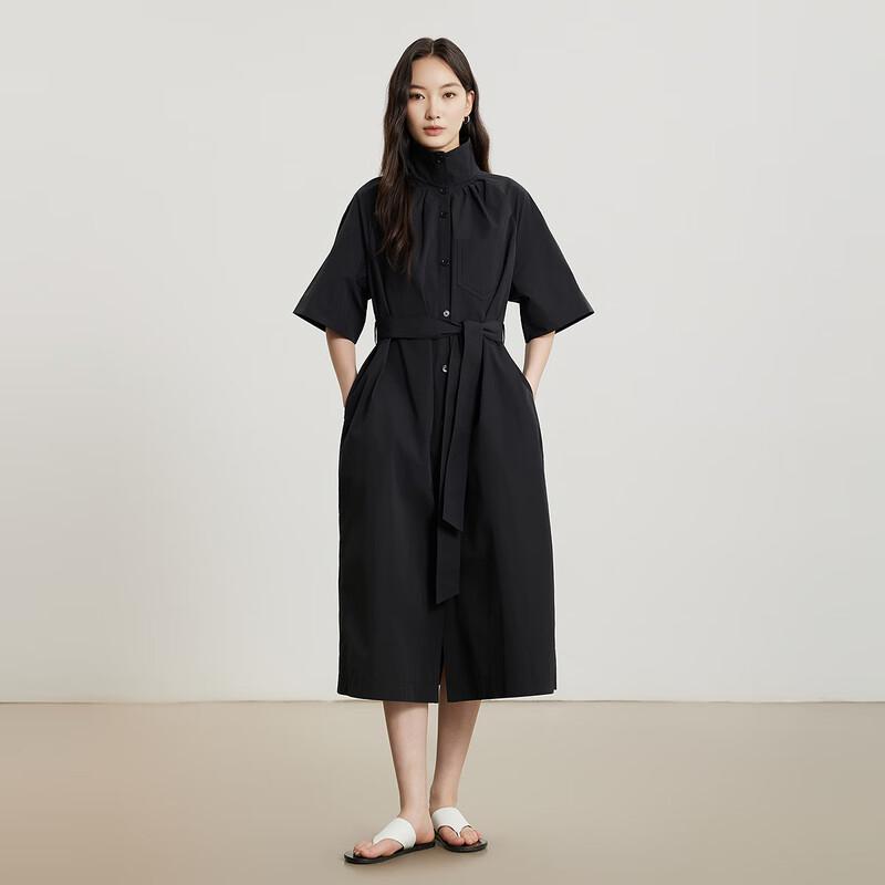 Gejin Women's Slim-Fit Short-Sleeve Trench Coat