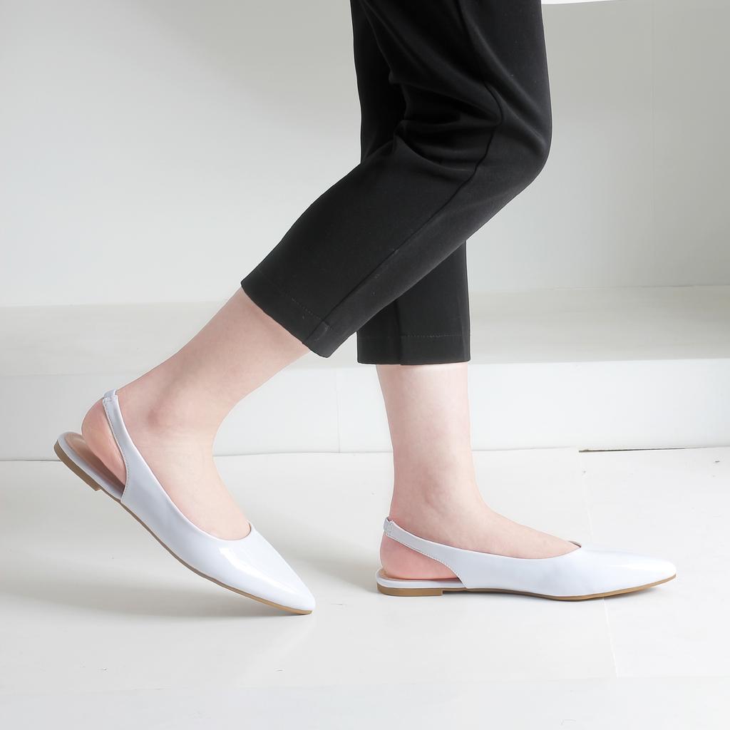 Damsandaler med spetsig tå Eleganta balettskor för damer
