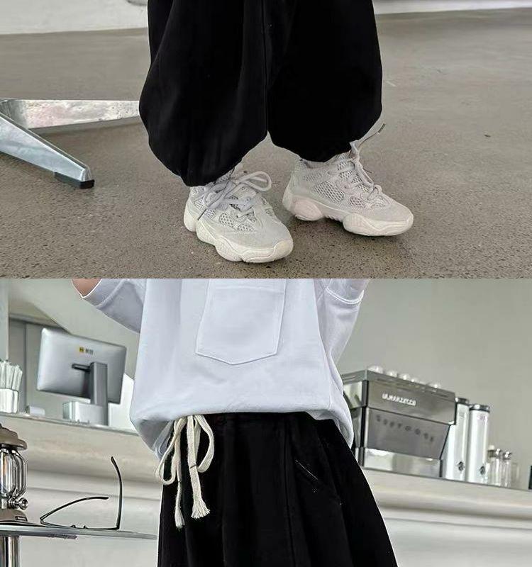 Autumn 2025 Boys' Wide-Leg Grey Harem Pants - Casual, Loose-Fit Sports Style