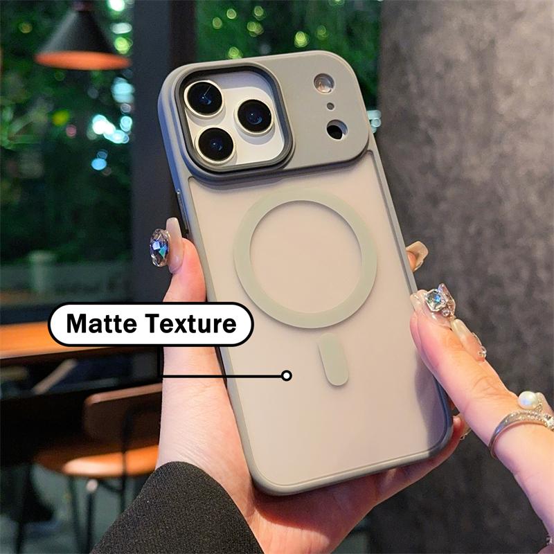 Matte Transparent Shockproof Armor Phone Case For Iphone 11 12 13 14 15 Plus 16 17 Air Pro Max Magnetic For Magsafe Bumper Cover