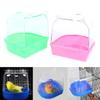 1Pc Plastic Bird Water Bath Box Parrot Hanging Bird Bath Cage Bathtub Bird Bath