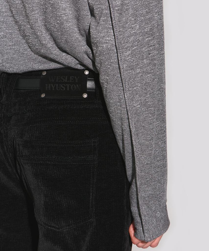 Weseullihyuseuteon Jett Layered Henley Neck Long Sleeve Melange Gray