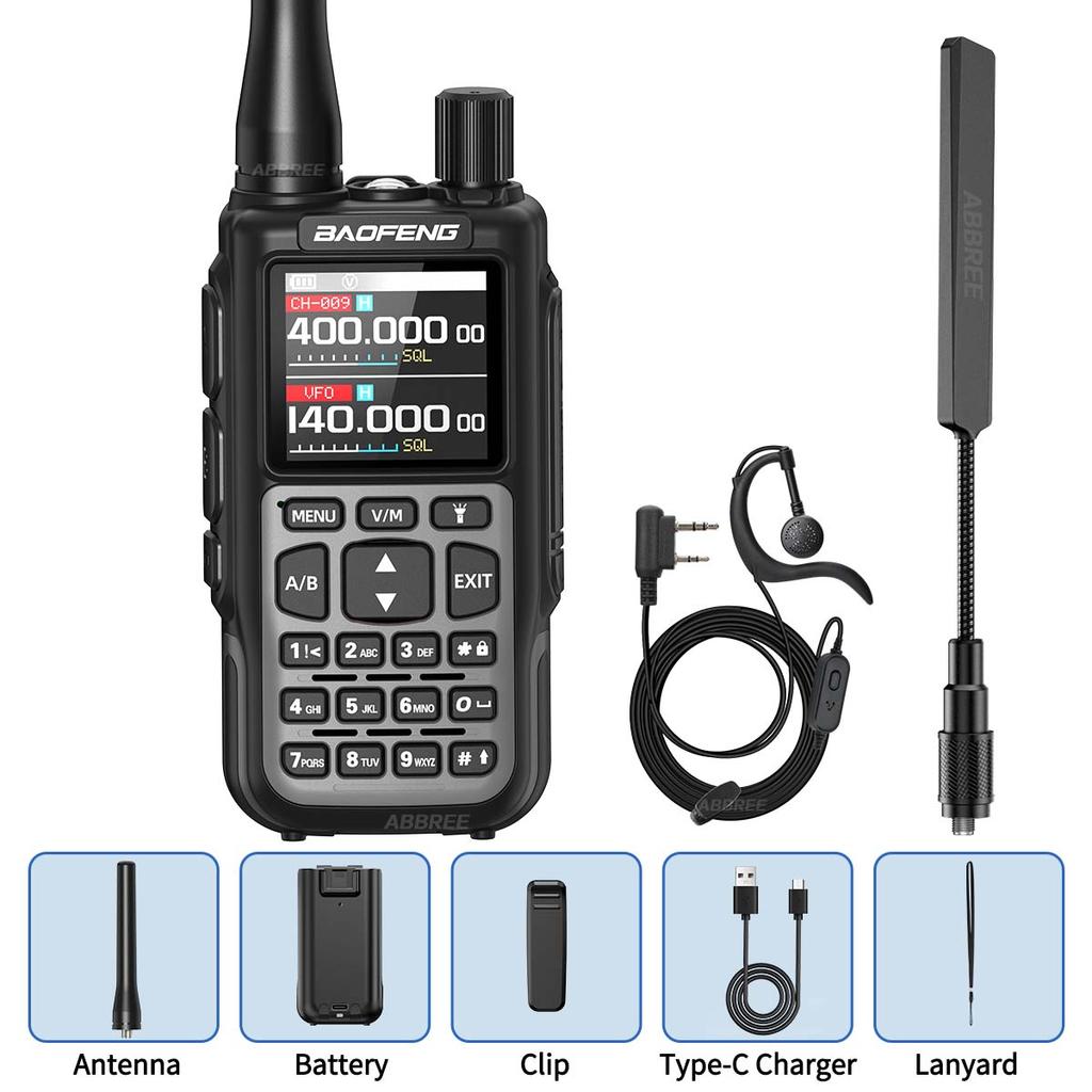 BAOFENG MINI 5 Walkie Talkie 2200mAh Bluetooth Programming Dual PTT Wireless Copy Frequency Multi Band New UV 5R Mini Ham Radio