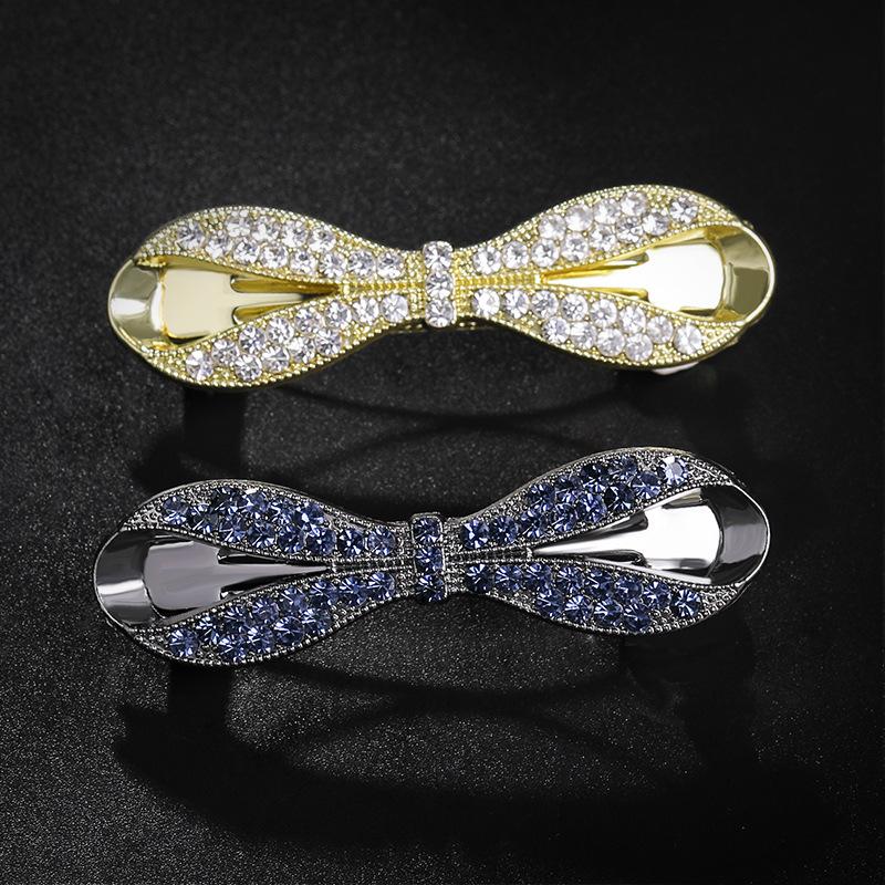 Crystal bow spring clip female ponytail hair accessory at the back of the head hair clip