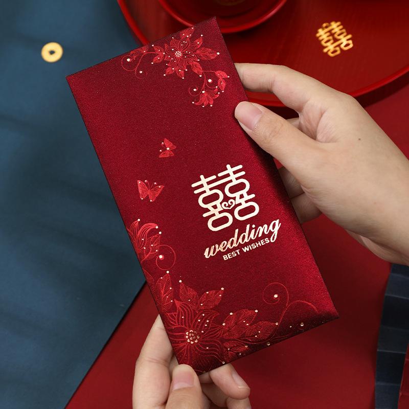 6Pcs Wedding Red Envelopes Chinese Year Decoration Wedding Guests Gift Bags Spring Festival Lucky Money Pockets Hong Bao