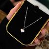Brushed Love Heart Necklace for Women Light Luxury Niche Simple and Versatile Peach Heart Pendant Collarbone Chain Neck Chain