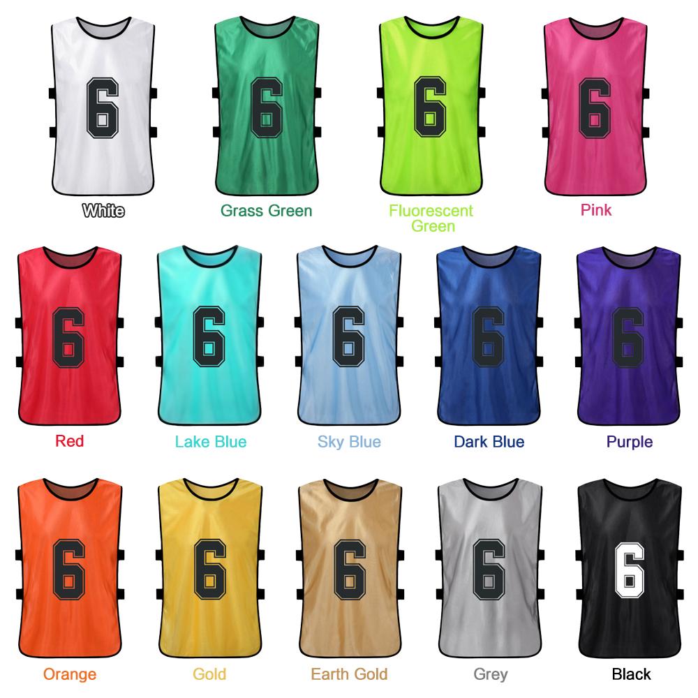 6PCS Kid s Football Pinnies Quick Drying Soccer Jerseys Youth Sports Scrimmage Basketball Training Numbered Bibs Practice Sports Vest