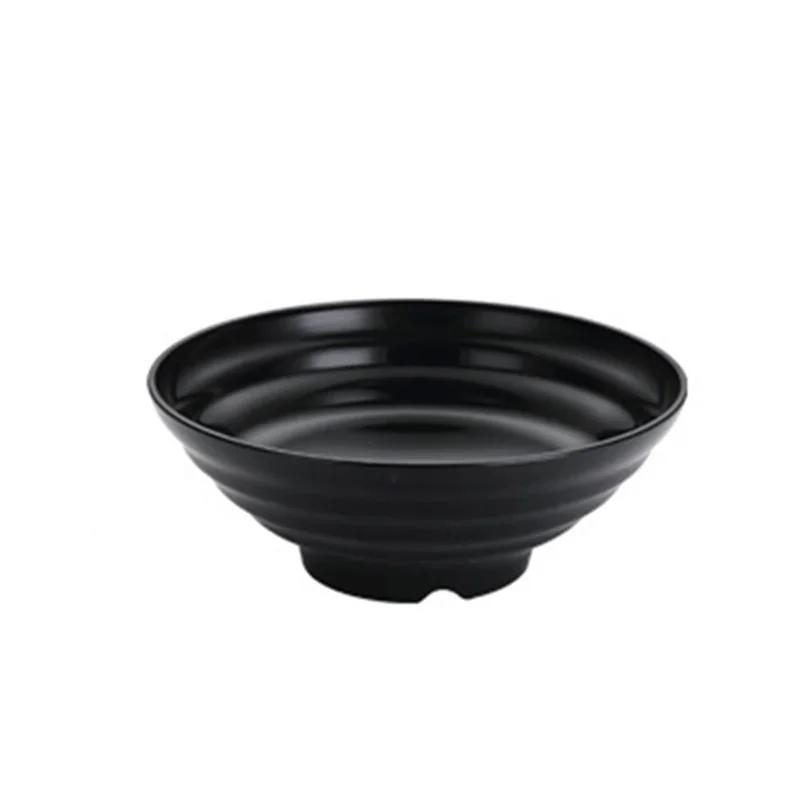 Black Ramen Bowl Plastic Thickened Instant Noodle Bowl Antifall Salad Bowl High Temperature Resistance Durability Home Tableware