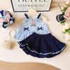 Girls' Summer Rabbit Officer Two-Piece: Sleeveless Vest & Skirt Set