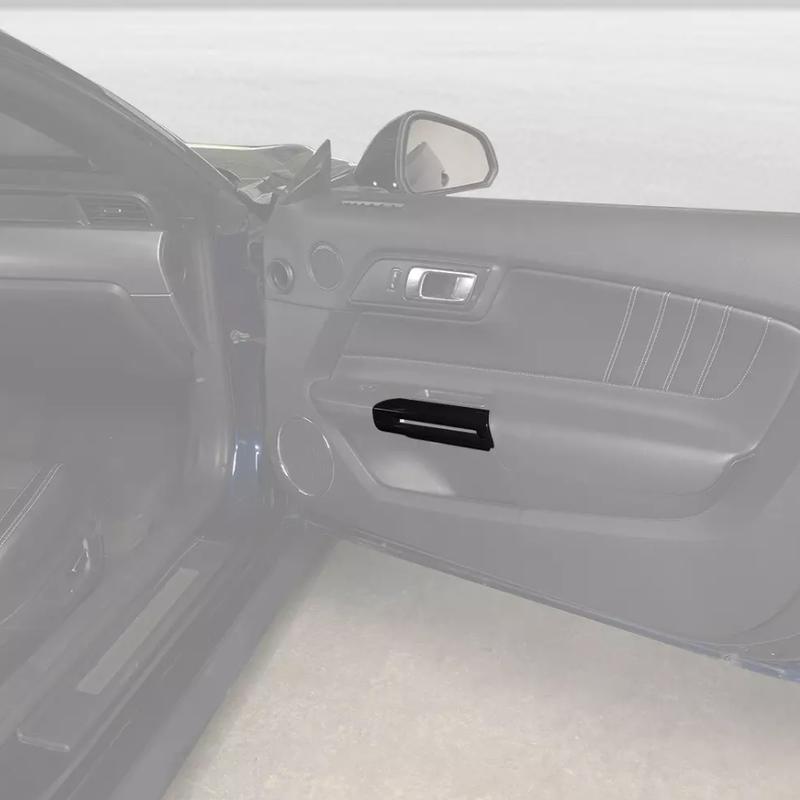 For 2015-2025 Ford Mustang ABS Black Inner Door Armrest Handle Cover Trim Shell