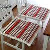 Protective Chair Pad for Dining Cotton Linen with Ties, Square Summer Seat Lace Non Slip Trim, 15.75" X Breathable Washable Mat Office Ties