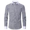 Autumn Men's French Shirt Business Dress Long Sleeve White Shirt Solid Color Twill Shirt