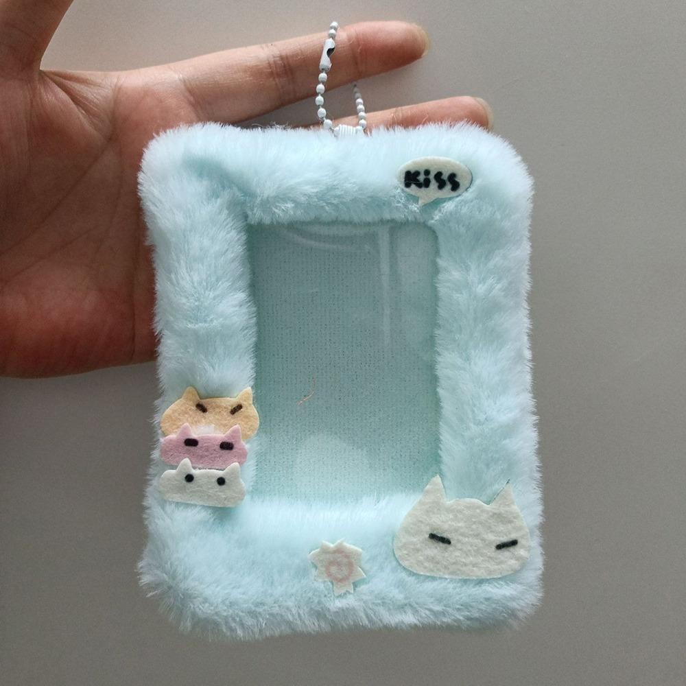 Süßer Cartoon-Hase/Hund/Katze Plüsch-Fotokarten-Etui Foto-Kartenhalter Tragbares INS-Kartenetui Schüler-Idol-Fotos Schutzhülle