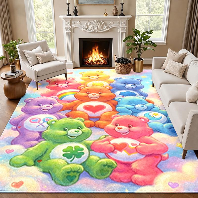Care Bear Carpet Door Mat for Living Room or Bedroom Protective Mat Under Chair Office Decoration Christmas Gift Birthday Present