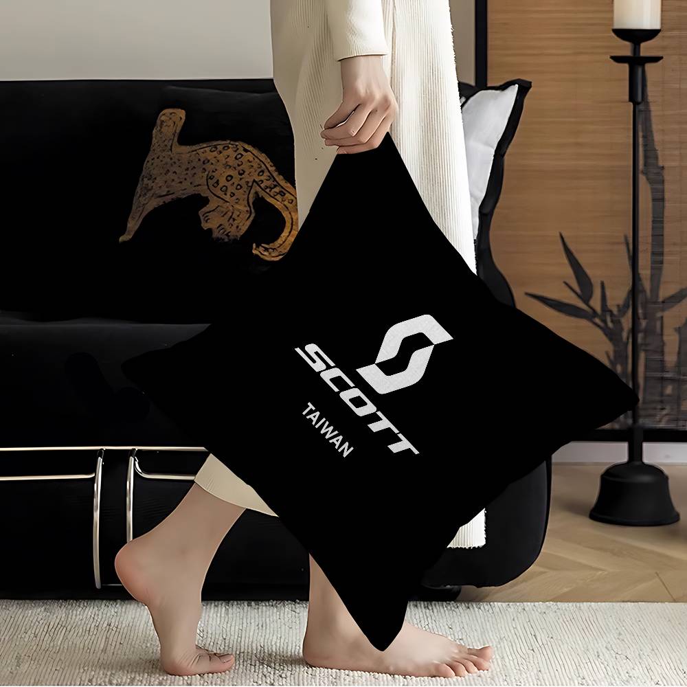 S-Scotts Bike Logo Pillow Cover For Bedroom Room And Living Room Sofa Decorative Cushion Cover
