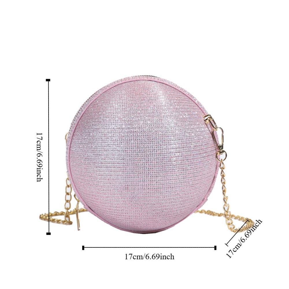 Rhinestone Ball Handbag Glitter Shinny Clutch Purse Portable Evening Banquet Bag  Wedding
