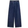 Fashion Style 2024 Autumn New Arrival Women's High Waist Linen Blend Denim Effect Wide Leg Pants Pants 7967453