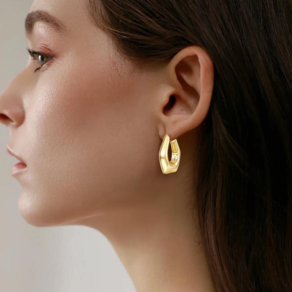 925 Silver Golden Sun Ear Rings Irregular Geometry Star Ear Jewelry Wedding Jewelry Zircon Stone Earrings for Women