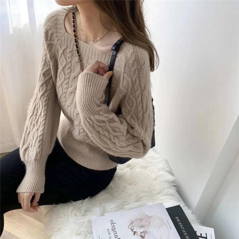 Twist Fang Ling Pullover Kurz Herbst und Winter Lose Warten Platzierung Taille Lighth Leidenschaft Abdeckung