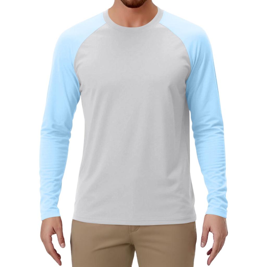 Pánské sportovní tričko s dlouhým rukávem raglánového střihu v kontrastních barvách