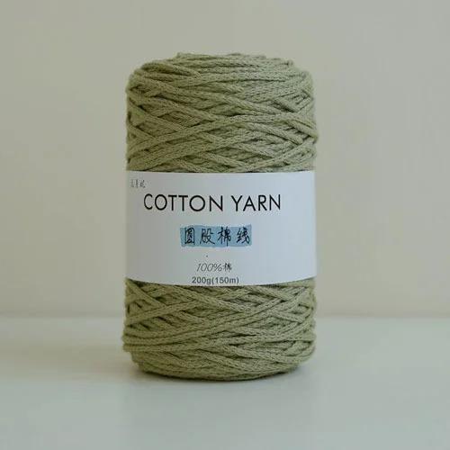 200g Round Strand Cotton Yarn, 100% Pure Cotton Rope Core Yarn, Hand Woven DIY Cushion, Bag, Tapestry, Cotton Yarn 3mm